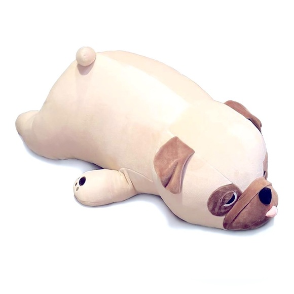 18โ Bulldog Plush Stuffed Animal Pillow Doll, Soft Fluffy Puppy Dog - Picture 3 of 13